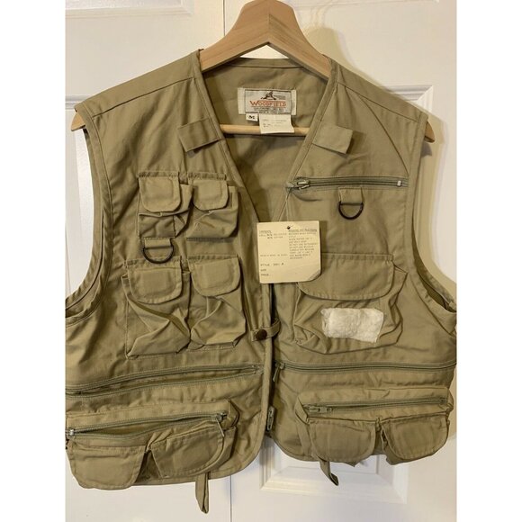 Vintage New Woodfield Fishing Men’s Sz M Vest Tan - Picture 1 of 8